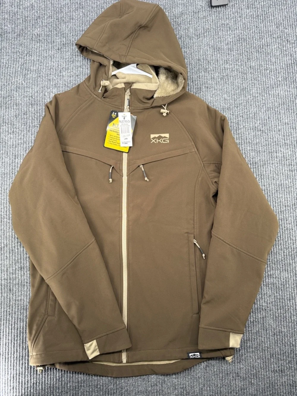 Men’s Brown Hooded Softshell Jacket - Picture 1 of 6